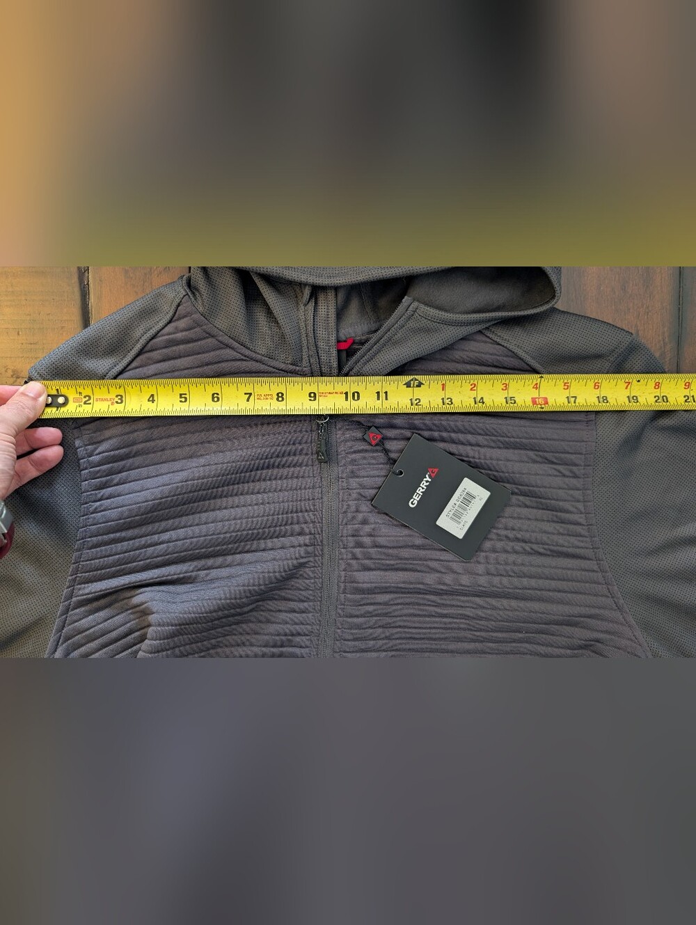 NEW! Gerry Men's Charcoal Slate Gray Full Zip Quilted Ribbed Hoodie Size XL NWT - Picture 4 of 15
